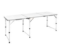 Foldable Camping Table White MDF Top Aluminium Frame 120x60cm 55-70cm Portable X