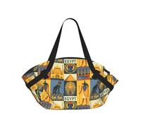 Foldable Camping Tote Bag for Women & Men, Ancient Egypt Tribe Series, Waterproof Beach Bag, Convertible Picnic Blanket Tote, 94cm Round Mat, Large Heavy Duty Outdoor Shoulder Bag for Park Travel