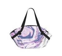 Foldable Camping Tote Bag for Women & Men, Dark Purple Texture Marble, Waterproof Beach Bag, Convertible Picnic Blanket Tote, 94cm Round Mat, Large Heavy Duty Outdoor Shoulder Bag for Park Travel