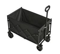 Foldable Camping Trolley with Wheels, Ink Black / 150 L