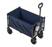 Foldable Camping Trolley with Wheels, Midnight Blue / 90 L