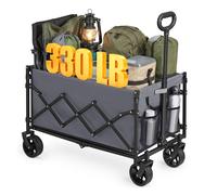 Foldable Camping Trolley with Wheels, Slate Grey / 150 L