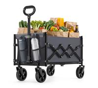 Foldable Camping Trolley with Wheels, Slate Grey / 90 L