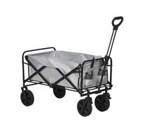 Foldable Camping Wagon CartHeavyDuty Pull Along Trolley for Beach & GardenPortable Cargo Trailer with Handle (Grey)