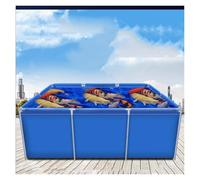 Foldable Canvas Fish Pond, Flexible PVC Aquaculture Pool With Steel Frame, Above Ground Temporary Holding Tank for Koi and Agricultural Use