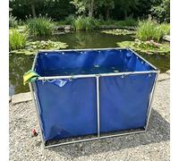 Foldable Canvas Fish Pond - Temporary Above Ground Water Holding Tank (2x1x1.2m) for Garden Irrigation & Storage Portable Fish Bing Reservoir