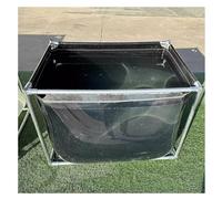 Foldable Canvas Fish Pond with Transparent Window - Above Ground Watering Storage Tank for Aquariums, Pools & Gardens (3.3x1.6x2.6 ft)
