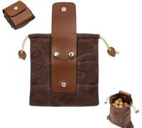 Foldable Canvas Foraging Bag - 2024 Collapsible Leather Storage Pouch for Mushroom Picking, Camping, Hiking, and Outdoor Travel (Brown)
