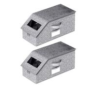 Foldable Cap Storage Holder 1/2pcs Hat Box with Transparent Window Zipper Closure Dust-proof Stackable Organizer Breathable Baseball Space-saving Case 2pcs