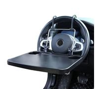 Foldable Car Table - 14x10.8in Abs Desk, Back Seat Headrest Mount, Strong Laptop Stand | Portable Food Tray with Phone Groove for Eating Drinking Writing Laptop Work Travel Camping Business Trips