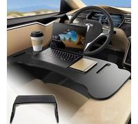 Foldable Car Tray for Tesla Model Y, 2025 Upgraded Foldable Car Desk, Multi-Functional Car Steering Wheel Tray Back Seat Tray, Car Tray Table for Eating Travel Camping