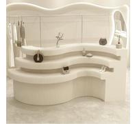 Foldable Cardboard Display Stand - 3-Tier Rack for Trade Shows, Cosmetics, and Handbags - Adjustable Paper Display Platform for Retail Merchandising