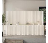 Foldable Cardboard Room Divider with Individual Display Shelves Multi-functional Freestanding Partition for Office & Living Spaces Trade Show System for Shopping Centers (H2m*L3m)