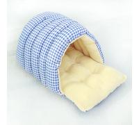 Foldable Cat Bed Cave, Removable Pet Pillow Cushion Semi-enclosed Cat Sleeping Mat for Small Dog Puppy Kitten, Indoor Soft Kitten House, Suitable for All Seasons (M Size,Blue)