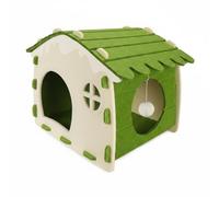 Foldable Cat Bed Felt Cat House Cat Hideaway Cat Nest With Semi Enclosed Design For Secure Lounging Portable Structure Suitable for indoor cats, Green, style to 1