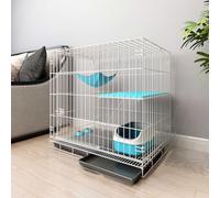 Foldable Cat Cage Carrier, Portable Soft-Sided Pet Kennel, Ventilated Indoor Outdoor Playpen for Small Animals
