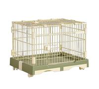 Foldable Cat Cages Indoor 1-Tier Cat Crate Kennel Enclosure Playpen Metal Material Double Tray Design Double Door Suitable for Small Cats Dogs and Other Small Animals(Multi-colored,99 * 62 * 70cm)