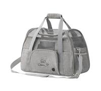 Foldable Cat Carrier Bag Breathable with 5 Side Mesh, Pet Carriers for Cats with Shoulder Strap and 3 Storage Bags, Small Dog Carrier for Small Dogs, Soft Sided Cat/Dog Carrier Bag (Grey)