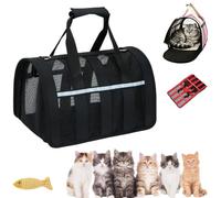 Foldable Cat Carrier Bag, ventilated cat carrier - Soft-Sided Pet Travel Carriers with Full Mesh Transparent Design, Water-Resistant, for Cats & Small Dogs, Hiking & Travel (C,33 * 25 * 22CM)