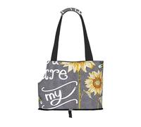 Foldable Cat Carrier Dog Shoulder Bag, Blackboard Bees Sunflowers Pet Tote Bag, Waterproof Collapsible Pet Tote For Small Dogs, Breathable Travel Carrier With Safety Hook & Viewing Window