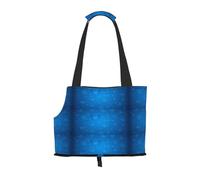 Foldable Cat Carrier Dog Shoulder Bag, Blue Beautful Butterfly Pet Tote Bag, Waterproof Collapsible Pet Tote For Small Dogs, Breathable Travel Carrier With Safety Hook & Viewing Window (34x36x15.5 Cm)