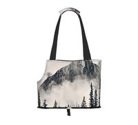 Foldable Cat Carrier Dog Shoulder Bag, Canadian Smokey Mountain Cliff Pet Tote Bag, Waterproof Collapsible Pet Tote For Small Dogs, Breathable Travel Carrier With Safety Hook & Viewing Window