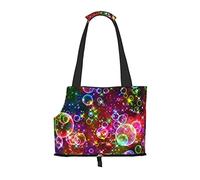 Foldable Cat Carrier Dog Shoulder Bag, Colorful Rainbow Stars Pet Tote Bag, Waterproof Collapsible Pet Tote For Small Dogs, Breathable Travel Carrier With Safety Hook & Viewing Window (34x36x15.5 Cm)