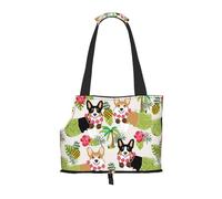 Foldable Cat Carrier Dog Shoulder Bag, Corgi Hawaiian Tropical Pineapple Pet Tote Bag, Waterproof Collapsible Pet Tote For Small Dogs, Breathable Travel Carrier With Safety Hook & Viewing Window