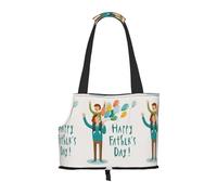 Foldable Cat Carrier Dog Shoulder Bag, Happy Fathers Day By Son Pet Tote Bag, Waterproof Collapsible Pet Tote For Small Dogs, Breathable Travel Carrier With Safety Hook & Viewing Window