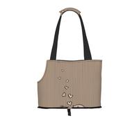 Foldable Cat Carrier Dog Shoulder Bag, Love Birdie Stripe Pet Tote Bag, Waterproof Collapsible Pet Tote For Small Dogs, Breathable Travel Carrier With Safety Hook & Viewing Window (34x36x15.5 Cm)