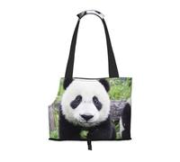 Foldable Cat Carrier Dog Shoulder Bag, Lovely Panda WalkingThe Grassland Pet Tote Bag, Waterproof Collapsible Pet Tote For Small Dogs, Breathable Travel Carrier With Safety Hook & Viewing Window