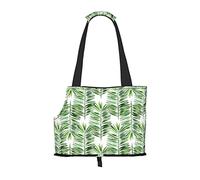 Foldable Cat Carrier Dog Shoulder Bag, Palm Tree Pet Tote Bag, Waterproof Collapsible Pet Tote For Small Dogs, Breathable Travel Carrier With Safety Hook & Viewing Window (34x36x15.5 Cm)