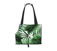 Foldable Cat Carrier Dog Shoulder Bag, Palm Tree Pet Tote Bag, Waterproof Collapsible Pet Tote For Small Dogs, Breathable Travel Carrier With Safety Hook & Viewing Window (34x36x15.5 Cm)