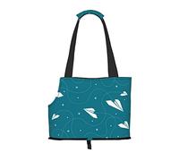 Foldable Cat Carrier Dog Shoulder Bag, Paper Plane Pet Tote Bag, Waterproof Collapsible Pet Tote For Small Dogs, Breathable Travel Carrier With Safety Hook & Viewing Window (34x36x15.5 Cm)