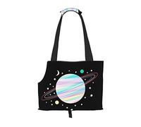 Foldable Cat Carrier Dog Shoulder Bag, Planet Pattern Pet Tote Bag, Waterproof Collapsible Pet Tote For Small Dogs, Breathable Travel Carrier With Safety Hook & Viewing Window (34x36x15.5 Cm)
