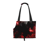 Foldable Cat Carrier Dog Shoulder Bag, Red Black White Abstract Pet Tote Bag, Waterproof Collapsible Pet Tote For Small Dogs, Breathable Travel Carrier With Safety Hook & Viewing Window