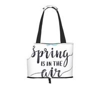 Foldable Cat Carrier Dog Shoulder Bag, Spring Is In The Air Pet Tote Bag, Waterproof Collapsible Pet Tote For Small Dogs, Breathable Travel Carrier With Safety Hook & Viewing Window (34x36x15.5 Cm)