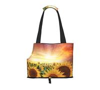 Foldable Cat Carrier Dog Shoulder Bag, Sunflowers Sunset Sunlight Pet Tote Bag, Waterproof Collapsible Pet Tote For Small Dogs, Breathable Travel Carrier With Safety Hook & Viewing Window