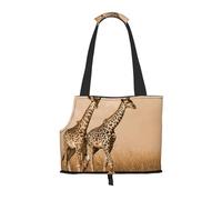 Foldable Cat Carrier Dog Shoulder Bag, Two Giraffe RunningThe Barren Pet Tote Bag, Waterproof Collapsible Pet Tote For Small Dogs, Breathable Travel Carrier With Safety Hook & Viewing Window