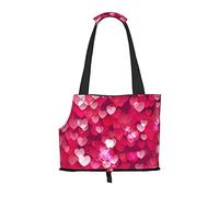 Foldable Cat Carrier Dog Shoulder Bag, Valentine'S Day Love Heart Pet Tote Bag, Waterproof Collapsible Pet Tote For Small Dogs, Breathable Travel Carrier With Safety Hook & Viewing Window