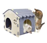 Foldable Cat Cave, Felt Covered Pet Bed with Detachable Washable Liner, Soft Insulated Hideaway for Cats and Small Pets, Lightweight and Portable for Indoor, Outdoor, Travel, Winter, Desk, Bedside, Wi