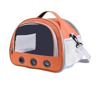 Foldable Cat Dog Bird Rabbit Bag With Thick Cotton Cushion Pet Aviation Backpack Anti-suffocation Portable Travel(Orange,L)