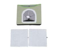 Foldable Cat House 2 Layer, Collapsible Kitten House with Soft Scratcher Bed, Multifunctional Cat Cave for Indoor Cats, Double Tier Pet Home with 110lb Load Capacity (Light Green)