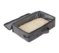 Foldable Cat Litter Box with Scoop for Easy Travel and Small Spaces Cloth Lightweight Portable Design for Pet Owners on the Go and Outdoor (Gray, 6.20 × 3.72 × 1.70 in)