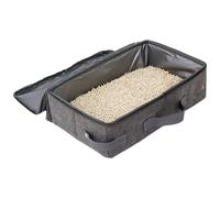 Foldable Cat Litter Box with Scoop for Easy Travel and Small Spaces Cloth Lightweight Portable Design for Pet Owners on the Go and Outdoor (Gray, 8.52 × 6.98 × 2.33 in)