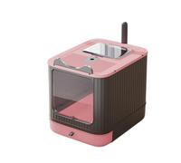 Foldable Cat Litter Tray with Lid, Enclosed Cat Litter Box & Scoop
