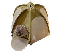 Foldable Cat Tent, Breathable Mesh House Cave, 14 Inch Cat House with Zippered Door for Easy Access, Pet Habitat Accessory, Cats Tent with Design, Cats Houses for Home Living Room Apartment Dorm