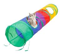 Foldable Cat Tunnel - Foldable Play System, Indoor Kitten | Interactive Hunting Hiding Station, Portable Feline Training Equipment, AMO Toys Attachment