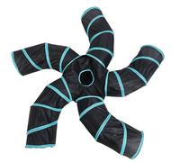 Foldable Cat Tunnel Interactive Play Tube 5 Way S Shaped | Polyester Build, Hanging Ball Teaser, for Small Pets, Training Sessions, Multi Cat Homes