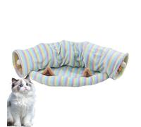 Foldable Cat Tunnel - Large Interactive Play Tube, Colorful Striped Design with Bed Feature, Engaging Activity Toy for Kittens and Small Pets, Ideal for Chasing Games, Birthday Surprises